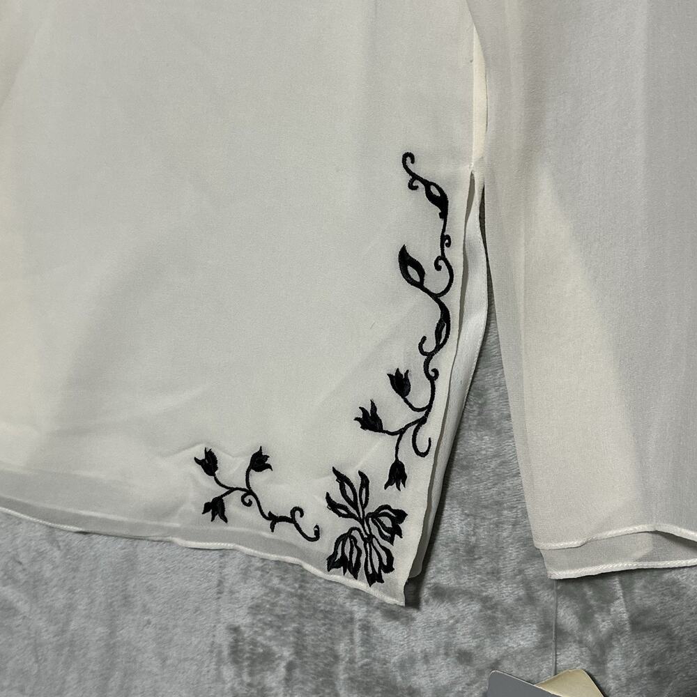 NWT Deadstock 90s Papell Boutique Evening Silk Tunic Womens 8 Ivory Whimsigoth - Picture 8 of 16